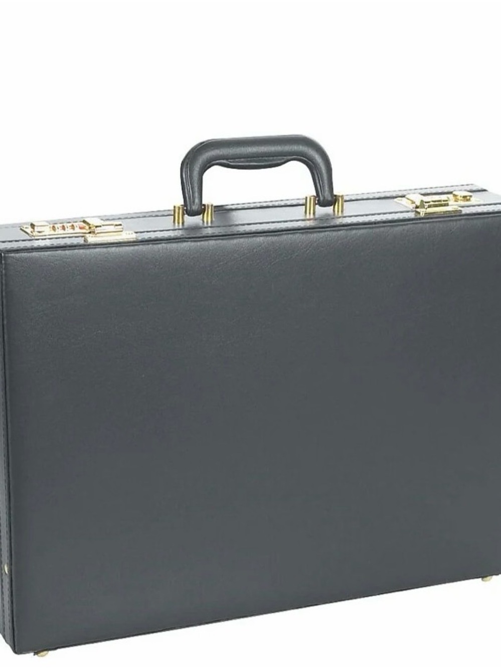 Bugatti Black Briefcase with Gold Hardware and Pink Tag